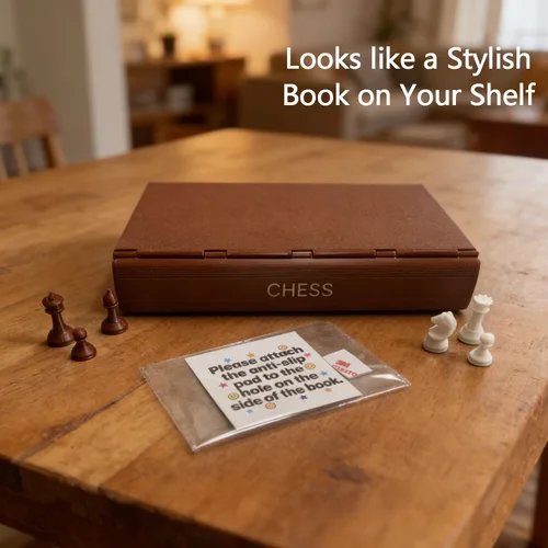 Miniatura 2 de Juego de ajedrez, juego de mesa de libro de jugadas, libro de ajedrez impreso en 3D, juego de ajedrez magnético, juego de mesa plegable de diseño