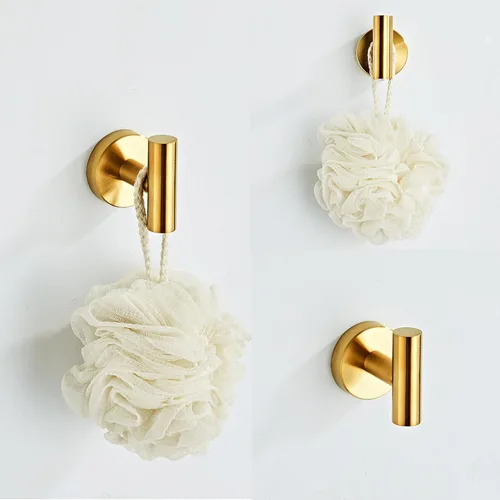 Miniatura 7 de Juego de accesorios de baño de oro cepillado de 5 piezas con toalleros para baño, juego de barras para toallas de baño de acero inoxidable SUS304