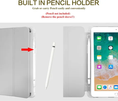 Miniatura 6 de Vimorco Funda para iPad de 5ª/6ª generación de 9.7 pulgadas 2017/2018, para iPad Air 1/2 2013/2014, soporte para lápiz, 2 soportes de visión