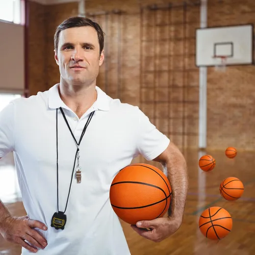 Miniatura 4 de Jexine Baloncesto a granel, 12 unidades de 29.5 pulgadas tamaño oficial 7 baloncesto de goma con bomba de aire para adultos y jóvenes, entrenamiento