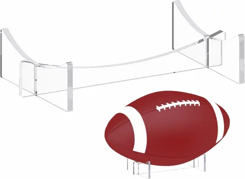 Miniatura 10 de Soporte de pelota acrílico grande HEMYLU 4.7x2.6 Pulgadas, paquete de 2 soportes de exhibición para fútbol, baloncesto, fútbol, claro, soporte