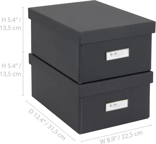 Miniatura 3 de Bigso Box of Sweden Karin Caja de almacenamiento plegable con marco de etiqueta para identificación, montaje simple sin herramientas, cajas