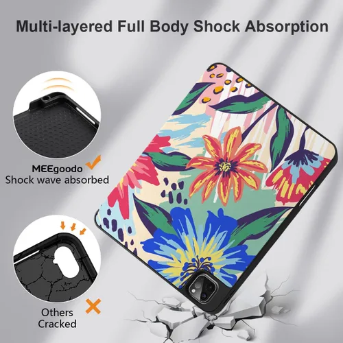 Miniatura 9 de MEEgoodo para iPad Pro M2 12.9 Funda 6ª/5ª/4ª/3ª Generación 2022 2021 2020 2018 con Soporte para Lápiz, Funda para Tablet con Parte Trasera de TPU