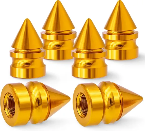 Miniatura 21 de 4 piezas de tapas de válvula de rueda con estilo púas, resistentes a la corrosión, universales de aleación de aluminio a prueba de polvo para Spiked