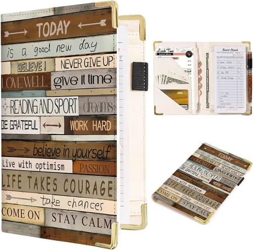 Miniatura 9 de Organizador de Libros de Servidor con Frases Positivas, Libros de Servidor Horizontales para Meseras, Organizador de Personal de Restaurante