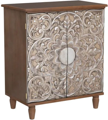 Miniatura 4 de PHI VILLA Armario decorativo con puertas - Armario de almacenamiento antiguo para entrada aparador de buffet Plateado