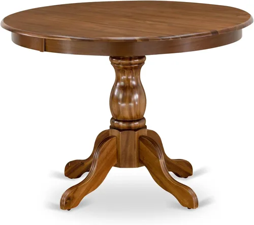 Miniatura 3 de East West Furniture HBGA5-AWA-03 - Juego de mesa de comedor de 5 piezas para 4 personas, incluye una mesa de cocina redonda con pedestal y 4 sillas