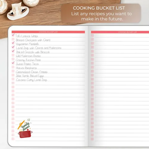 Miniatura 7 de Clever Fox Libro de recetas - Libro de cocina familiar en blanco - Diario de cocina vacío - Organizador de cuadernos para escribir recetas - Gris