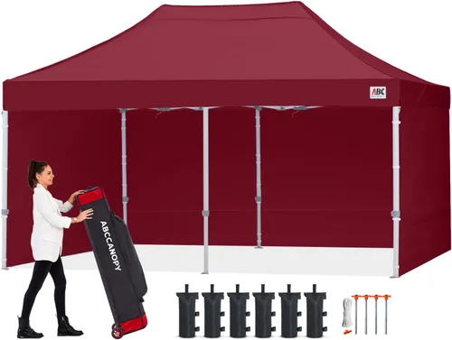 Miniatura 33 de Abccanopy - Toldo de 10 x 10 pies, con paredes laterales, sombra instantánea, con bolsa con ruedas para guardarlo. Incluye 4 bolsas de lastre, Azul