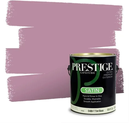 Miniatura 448 de Prestige Paints Pintura exterior e imprimación en uno, 1 galón, plano, coincidencia comparable de Valspar* Amber Rose*