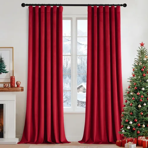 Miniatura 19 de MIULEE Cortinas de terciopelo de 84 pulgadas de largo, juego de 2 paneles para dormitorio, con pestaña trasera plisada, de lujo, aislamiento