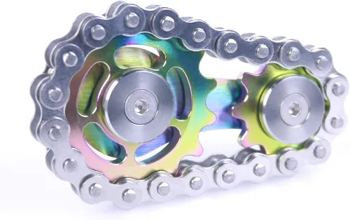 Miniatura 8 de Fidget Spinner, eslabón de cadena de bicicleta Spinner diseño 2 engranajes Figity Spin Finger Games, mecánica duradera de acero inoxidable