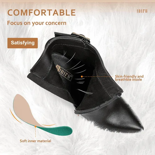 Miniatura 4 de IDIFU DANA - Botines de tacón alto de aguja para mujer, con cremallera lateral, con hebilla de metal