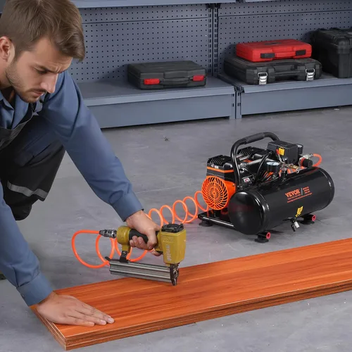 Miniatura 8 de VEVOR Compresor de aire, tanque de acero de 2 galones, compresor de aire libre de aceite de 1HP 2.1CFM a 90PSI y presión máxima de 120PSI, compresor
