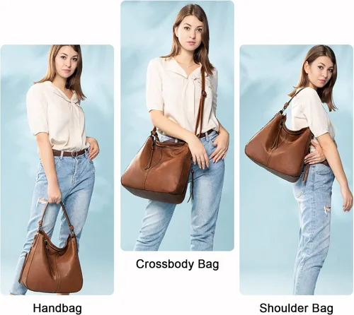 Miniatura 3 de Realer Bolsos de mano Hobo, bolsos para mujer, bolsos de cuero y bolsos de mano, bolsillos, bolsos cruzados grandes