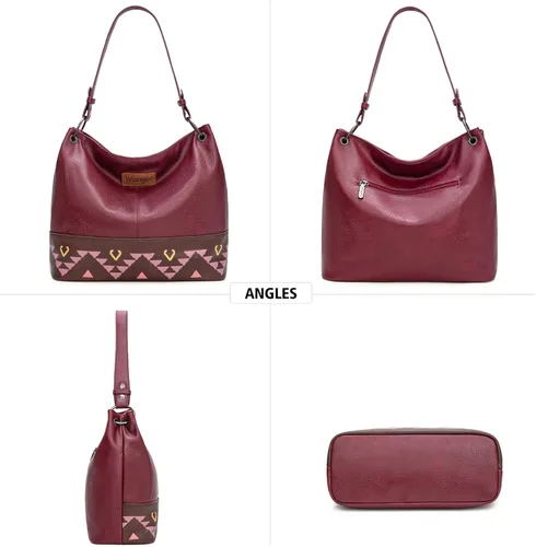 Miniatura 136 de Wrangler Hobo - Bolsas para mujer de cuero vegano con asa superior, bolsos de hombro y bolsos