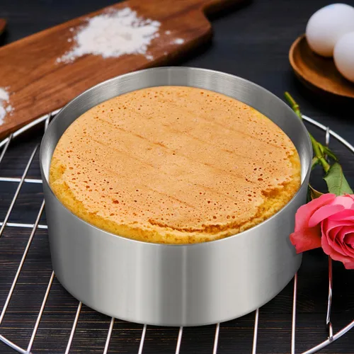 Miniatura 7 de Yardwe Juego de moldes para pasteles de 4 pulgadas, acero inoxidable, 1.96 pulgadas de altura, herramientas para hornear para galletas, mousse