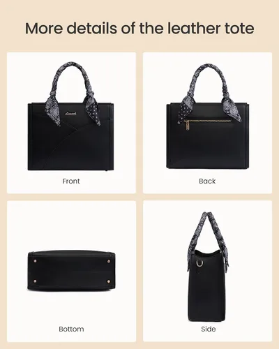 Miniatura 7 de LOVEVOOK Purses and Handbag for Women, Waterproof PU Leather Tote Purse with Scarf, Satchel Top Handle Bags with Strap