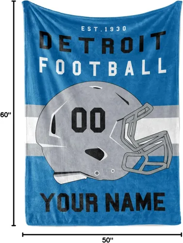 Miniatura 126 de Manta personalizada para fanáticos del fútbol americano – Se envía al día siguiente – Hecha en Estados Unidos – Manta de vellón personalizada