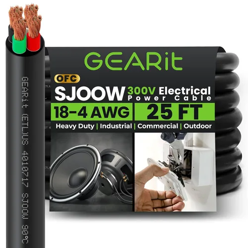 Miniatura 18 de GEARit Cable de alimentación portátil 10/3 10 AWG (100 pies - 3 conductores) SJOOW 300V calibre 10 cable eléctrico para derivaciones de motor, luces