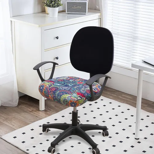 Miniatura 2 de Smiry - Fundas para silla de oficina y computadora con diseño impreso, ajuste elástico, universal, para escritorio, fundas para silla giratoria