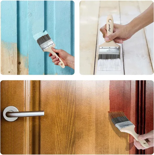 Miniatura 6 de Magimate Pincel de pintura con virutas de doble grosor de 3 pulgadas (2.992 in), cepillo versátil con mango de madera para muebles, paredes, vallas