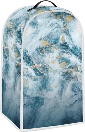 Miniatura 8 de Fundas para batidora para cocina, cubierta de procesador de alimentos de mármol azul con mango duradero, cubiertas antipolvo para electrodomésticos