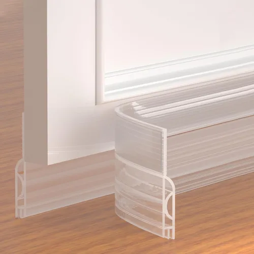 Miniatura 13 de Tope de corriente de puerta Pundin, barrido de puerta ajustable para la parte inferior de la puerta, sello de puerta inferior de silicona