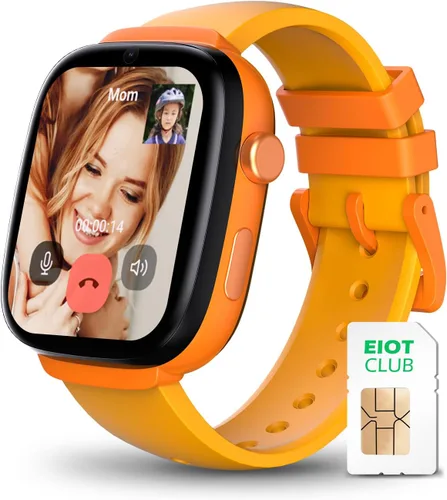 EIOTCLUB Reloj inteligente para niños MX3 | Videollamada 4G LTE y rastreador GPS | Botón SOS y zonas seguras | Modo escolar y controles parentales,