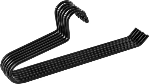 VASLIM Paquete de 8 perchas resistentes con revestimiento de vinilo negro antideslizante, ideal para edredones, manteles, toallas, sacos de dormir,