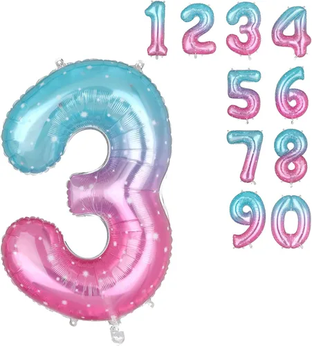 Miniatura 6 de Globos de 34 pulgadas con el número 5, globos de aluminio de Mylar para helio, globos digitales de helio, boda, despedida de soltera, aniversario