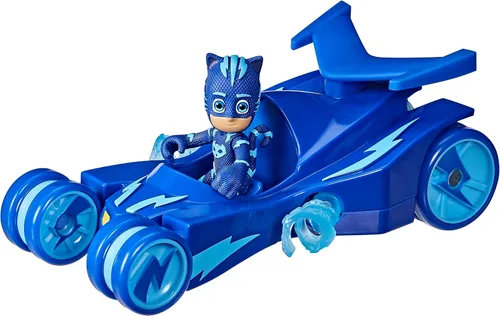 Miniatura 2 de PJ Masks Catboy vehículo de lujo para preescolar, juguete Cat-Car con tiras de súper gato giratorias y figura de acción Catboy para niños a partir