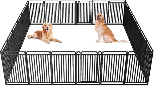 Miniatura 20 de Corralito para perros versión gruesa, vallas de 32 pulgadas para el patio, corral portátil para perros grandes, medianos y pequeños, parque