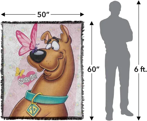 Miniatura 2 de LOGOVISION Scooby Doo! - Manta de 50 x 60 pulgadas, tejido de mariposa, mezcla de algodón, manta con flecos