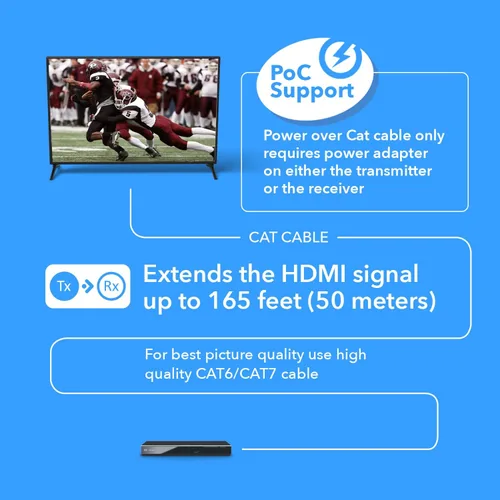 Miniatura 6 de OREI Extensor HDMI UltraHD sobre un solo cable Cat6/Cat7 4K @ 60Hz con control HDR e IR - Gestión EDID de hasta 165 pies