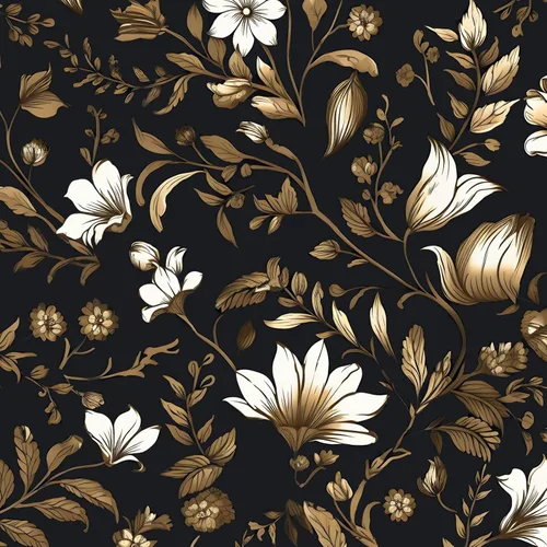 BOKEBEVE Papel de contacto negro y dorado retro despegar y pegar, papel tapiz vintage con hojas florales para revestimiento de estantes, protector