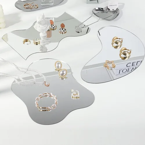 Miniatura 9 de Juego de 4 accesorios geométricos de espejo para fotos, tablero de reflejo de espejo acrílico, accesorios de fondo de fotografía para productos