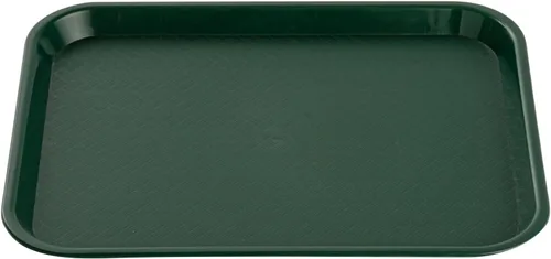 Miniatura 9 de Restaurantware Bandejas de comida rápida, paquete de 10 bandejas de plástico para cafetería, de 10 x 14 pulgadas, rectangulares verdes, aptas