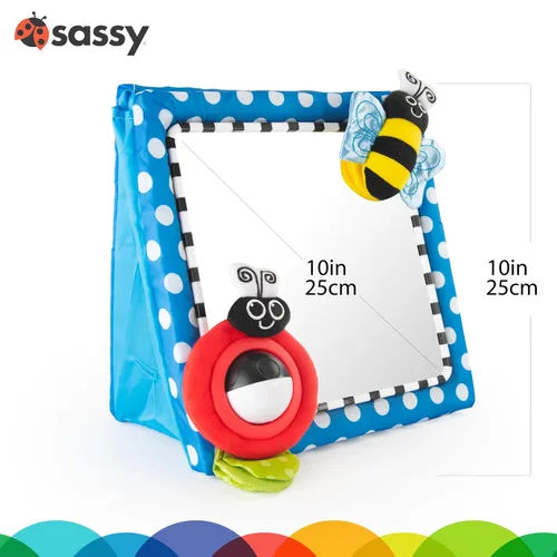 Miniatura 2 de Cuna Sassy y espejo en el piso, Azul