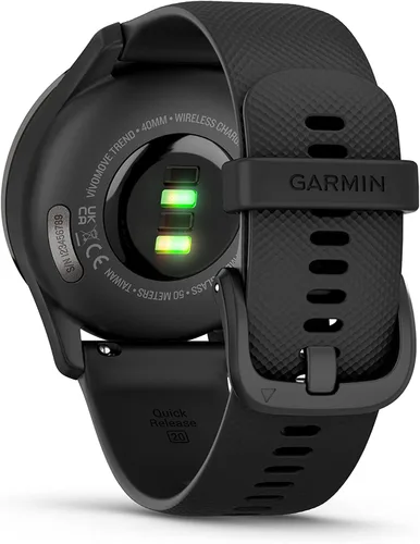 Miniatura 4 de Garmin vívomove Trend, elegante reloj inteligente híbrido, batería de larga duración, manecillas dinámicas del reloj y pantalla táctil, color negro