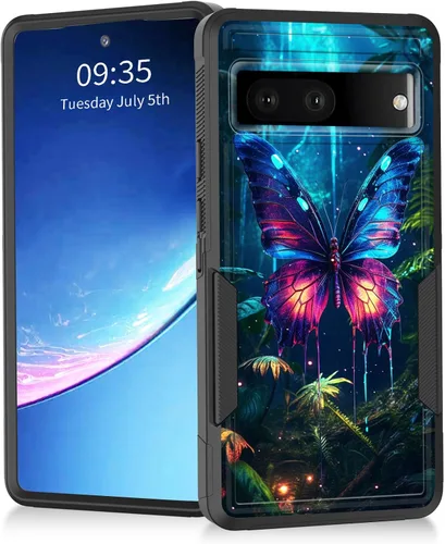 Miniatura 131 de Funda para Pixel 7a, resistente de doble capa híbrida de policarbonato duro de goma suave a prueba de golpes para Google Pixel 7A 6.1 pulgadas