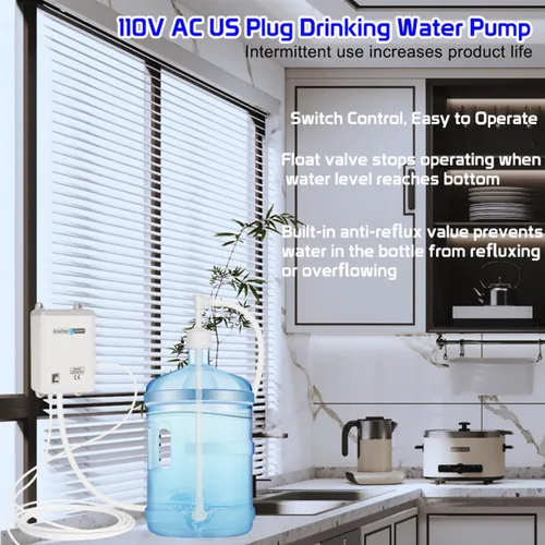 Miniatura 3 de Sistema de bomba dispensadora de agua para botella de 5 galones, dispensador de agua potable de entrada única silencioso para refrigerador, bomba