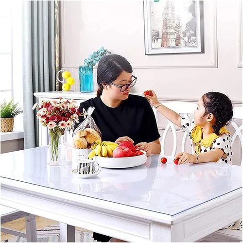 Miniatura 2 de Protector de mesa de comedor transparente, impermeable, plástico para cocina, mantel de PVC, rectangular, para comedor