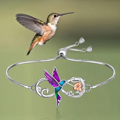 Miniatura 9 de Hummingbird Sea Turtle Chakra Lotus Bracelet for Women 925 Sterling Silver Jewelry Charms Birthday Valentines Gifts