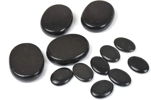 Miniatura 5 de Juego de 12 piedras de masaje caliente grandes profesionales de basalto natural, kit de rocas cálidas para masaje de spa en casa, para espalda