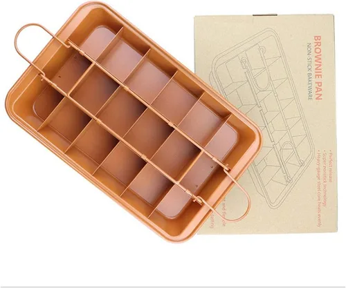 Miniatura 7 de L-Lei Sartenes antiadherentes para brownie con divisores, bandeja para hornear brownie de 18 celosías, utensilios para hornear al horno, molde