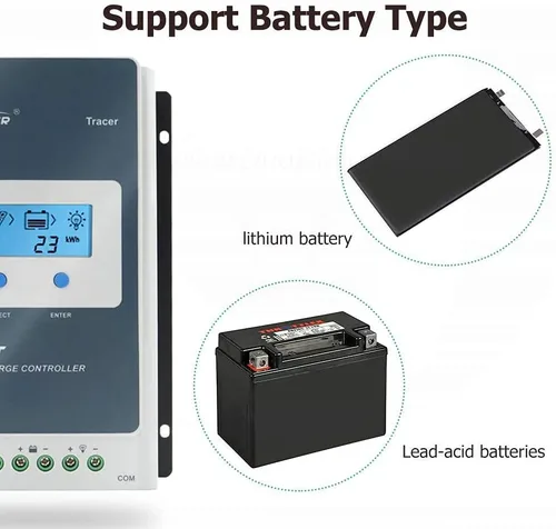 Miniatura 5 de EPEVER Controlador de carga solar MPPT de 40 A 12/24 V CC Tracer-an Series Controlador de carga con medidor remoto MT52 y sensor de temperatura