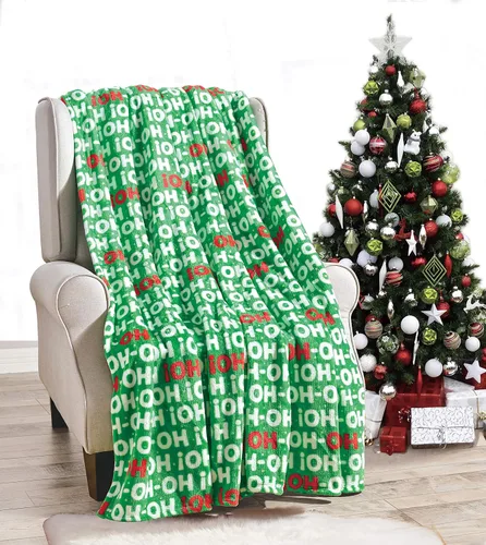Miniatura 24 de Valerian Manta de Navidad de Terciopelo de Lujo Ultra Suave al Tacto Suave, Cálida, Acogedora Manta/Frazada de Forro Polar con Estampado