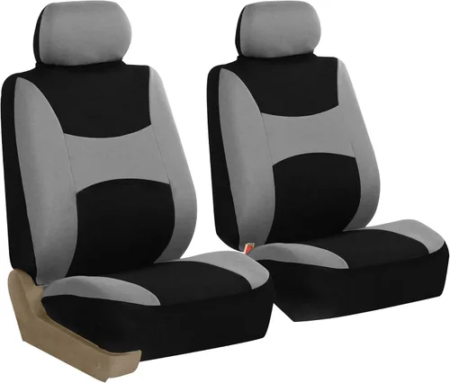 Miniatura 7 de TLH - Juego de fundas de asiento de tela plana ligera y fresca para automóvil, solo para el conjunto delantero, compatible con bolsa de aire