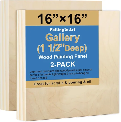 Miniatura 12 de Falling in Art Paquete de 2 paneles de lienzo de madera sin terminar, kit de paneles de madera de abedul de galería de 18 x 24 pulgadas, tablas